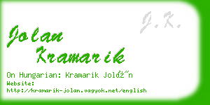 jolan kramarik business card